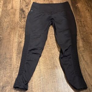 Fabletics Black Leggings Rouched Sides S/M